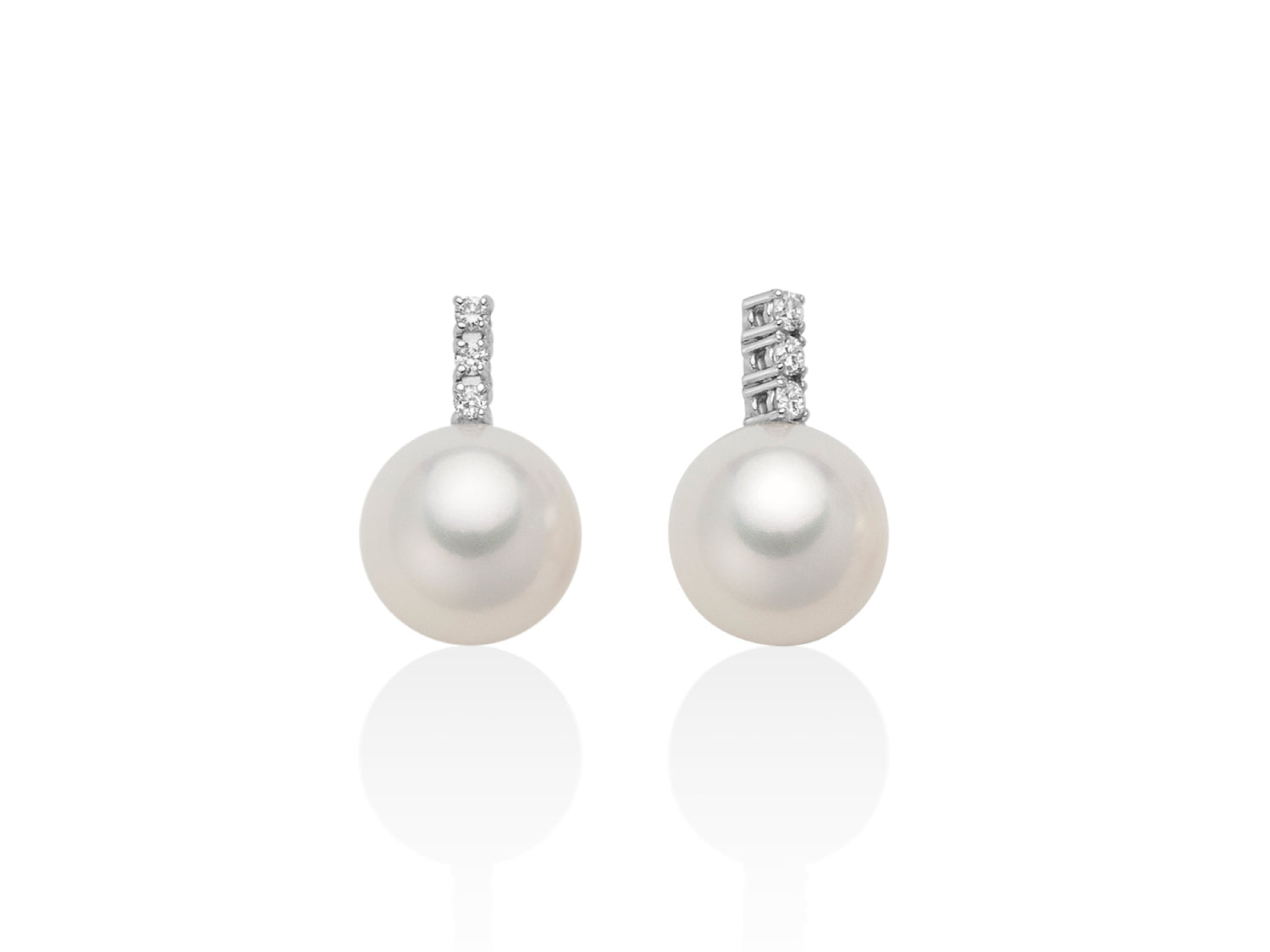 Orecchini Donna Miluna Oro Bianco 750 Perla 8,5-9 mm Diamanti Trilogy PER2598