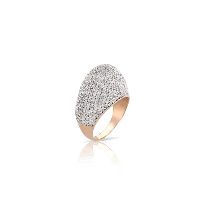 Anello Donna Sogni Argento 925 Pavè Zirconi Bianchi Misura 14 AN009RB