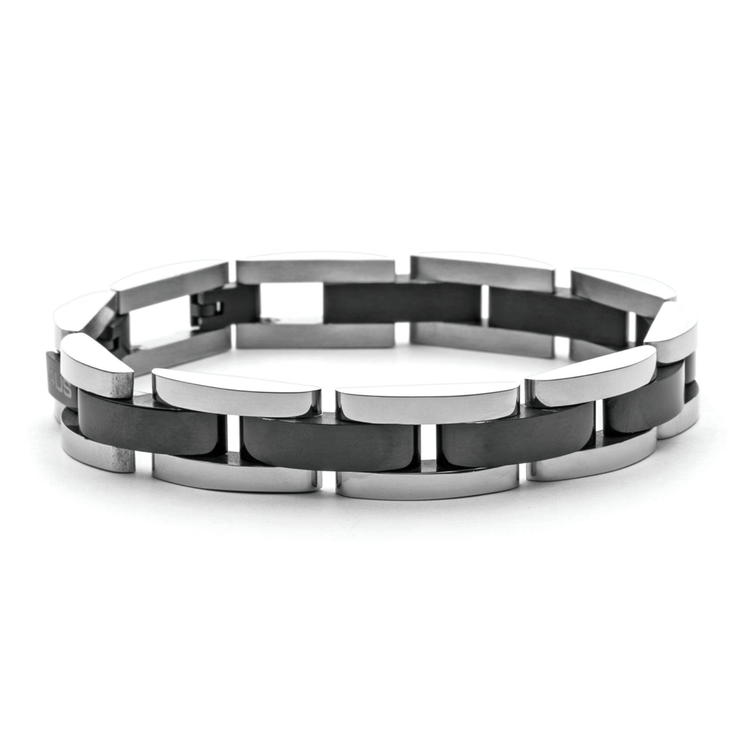 Bracciale Uomo 4US Cesare Paciotti Acciaio Maglia Lucida Nero 4UBR5633