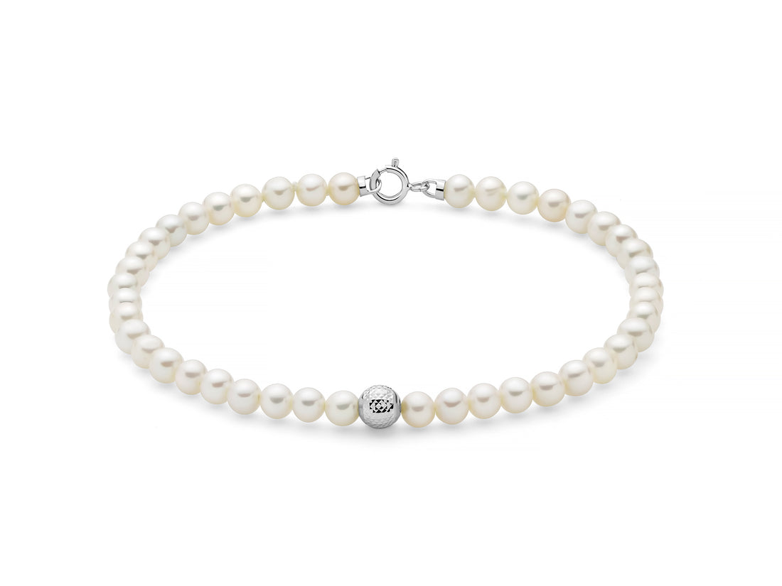 Bracciale Donna Miluna Perle Con un Inserto In Oro Bianco  PBR3713
