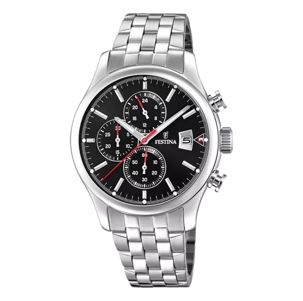 Orologio Uomo Festina Acciaio Quarzo Cronografo Nero Data F20374/3
