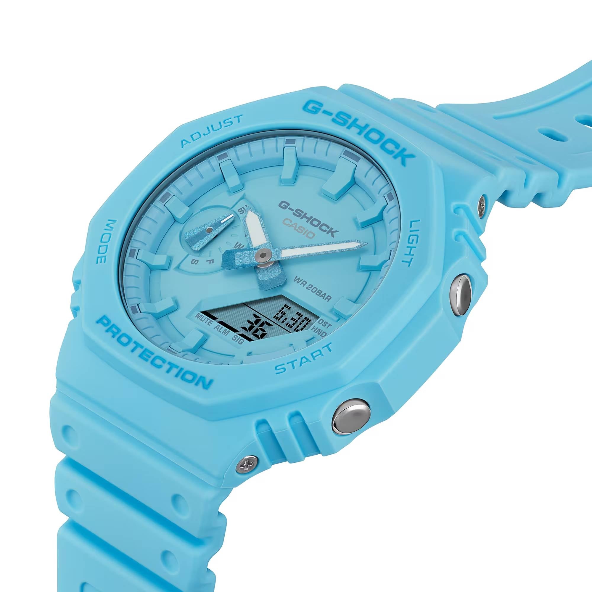 Orologio Unisex Casio G-SHOCK Quarzo Azzurro Celeste Pastello GA-2100-2A2ER