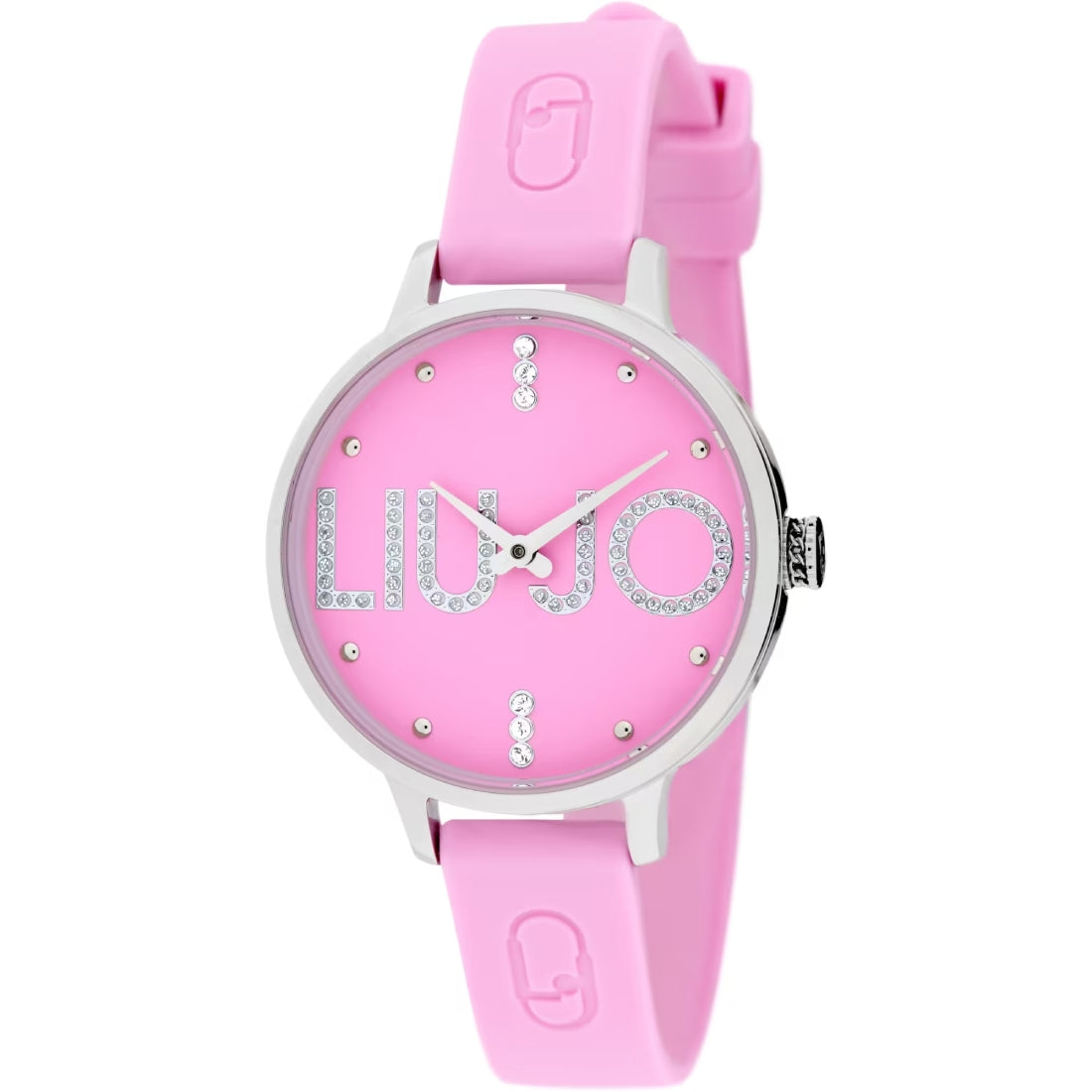 Orologio Donna Liu Jo Quarzo Solo Tempo Acciaio Gomma Fuxia Zirconi Bianchi TLJ2174