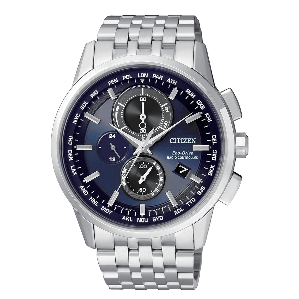 Orologio Uomo Acciaio CITIZEN Radio Controllato Cronografo Eco Drive AT8110-61L