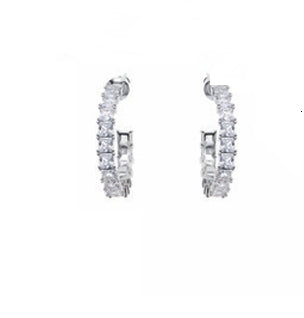 Orecchini Donna Ottaviani Bronzo Argentato Con Zirconi Bianchi 5010530-5