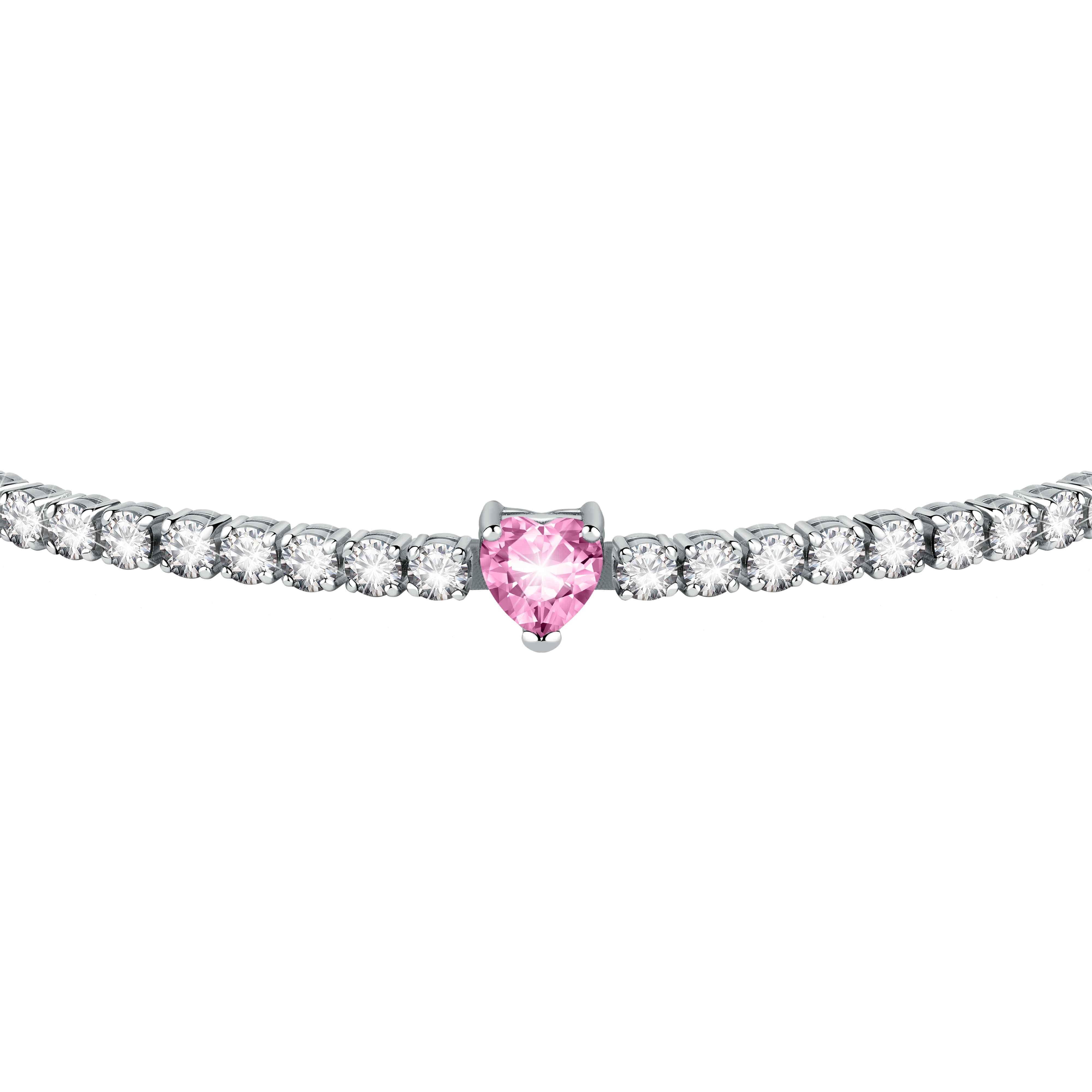 Bracciale Donna Chiara Ferragni Tennis Zirconi Bianchi e cuore centrale Rosa