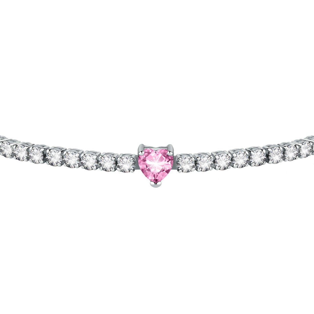 Bracciale Donna Chiara Ferragni Tennis Zirconi Bianchi e cuore centrale Rosa