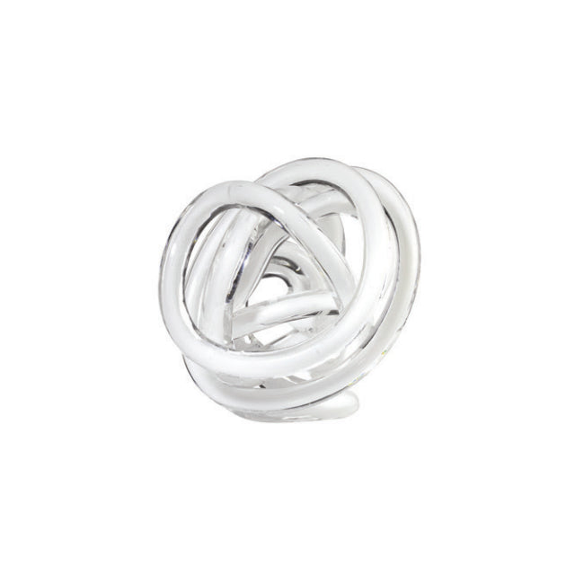 Scultura Cristallo Onlylux Nodo Dell'Amore Bianco Latte 14 cm OL02081