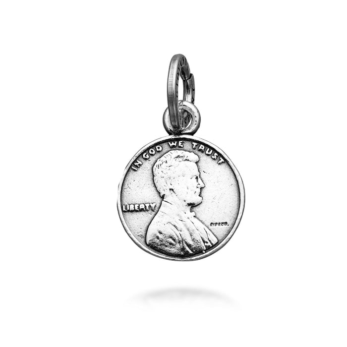 Charm Unisex Giovanni Raspini Argento 925 Moneta One Cent Realizzata A Mano 06473