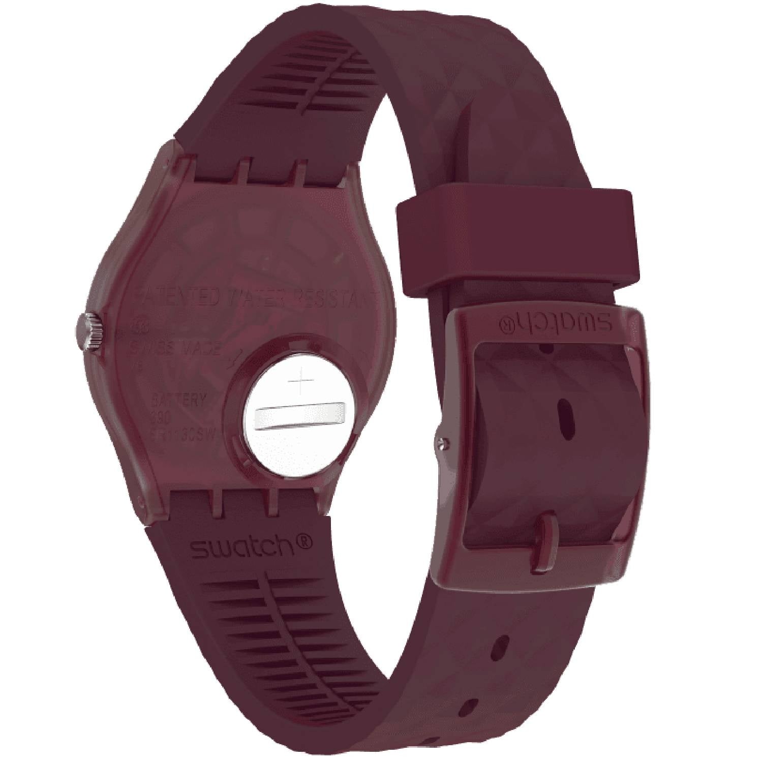 Orologio Donna Gomma Resina Swatch Quarzo Solo Tempo Rosso REDNEL GR184
