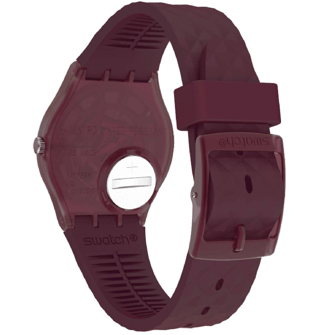 Orologio Donna Gomma Resina Swatch Quarzo Solo Tempo Rosso REDNEL GR184