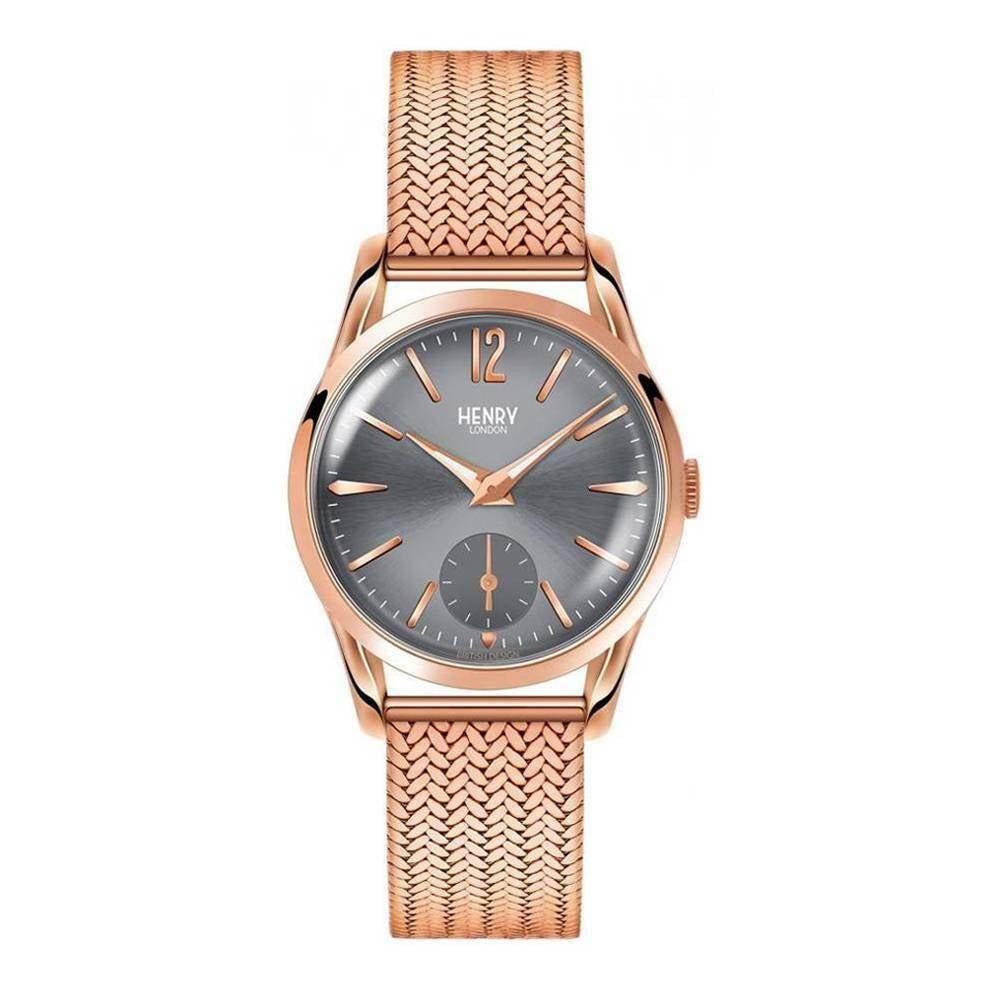 Orologio Donna Henry London Quarzo Solo Tempo Cinturino Milano Oro Rosa