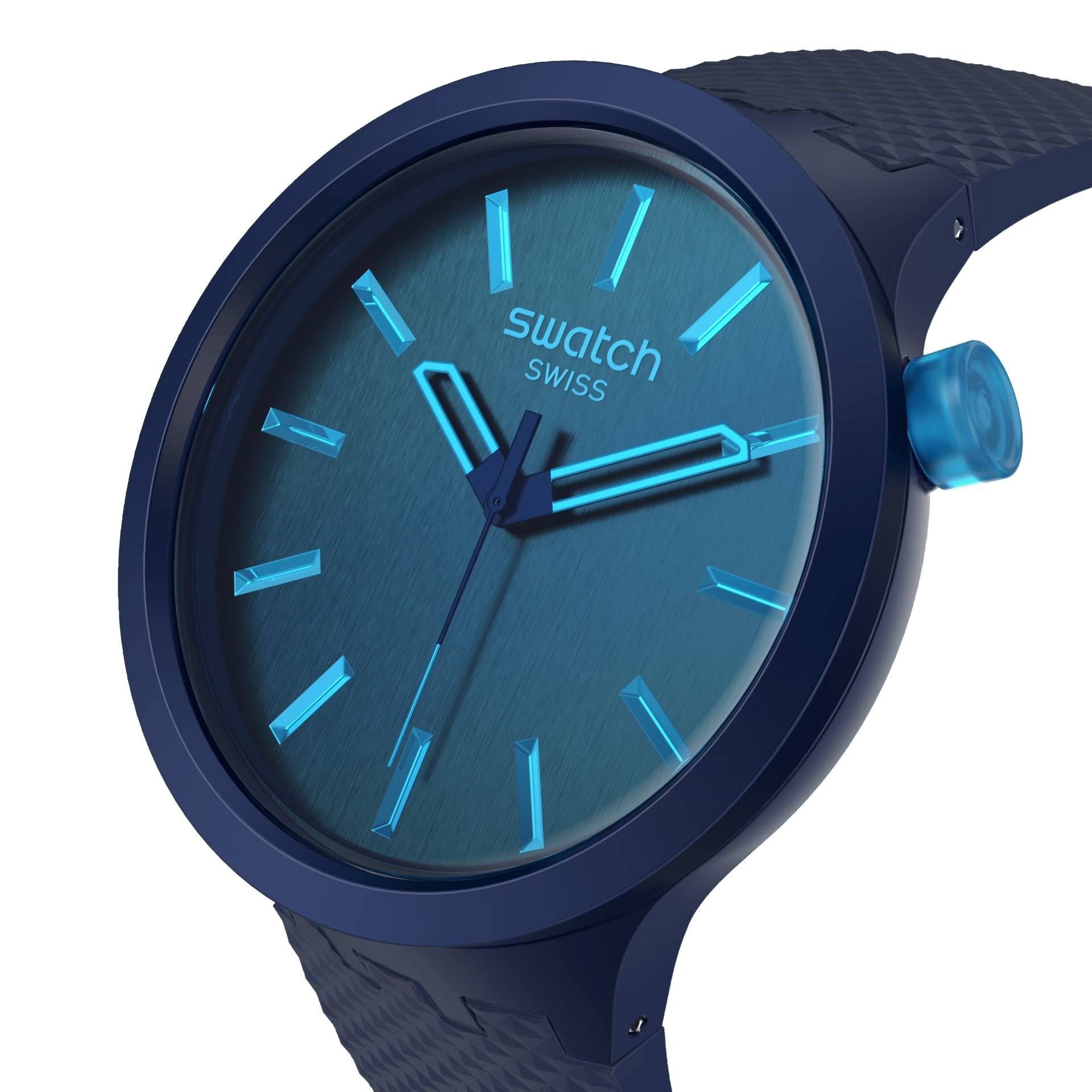 Orologio Unisex Swatch Big Bold Indigo Glow Blu Quarzo SB05N113