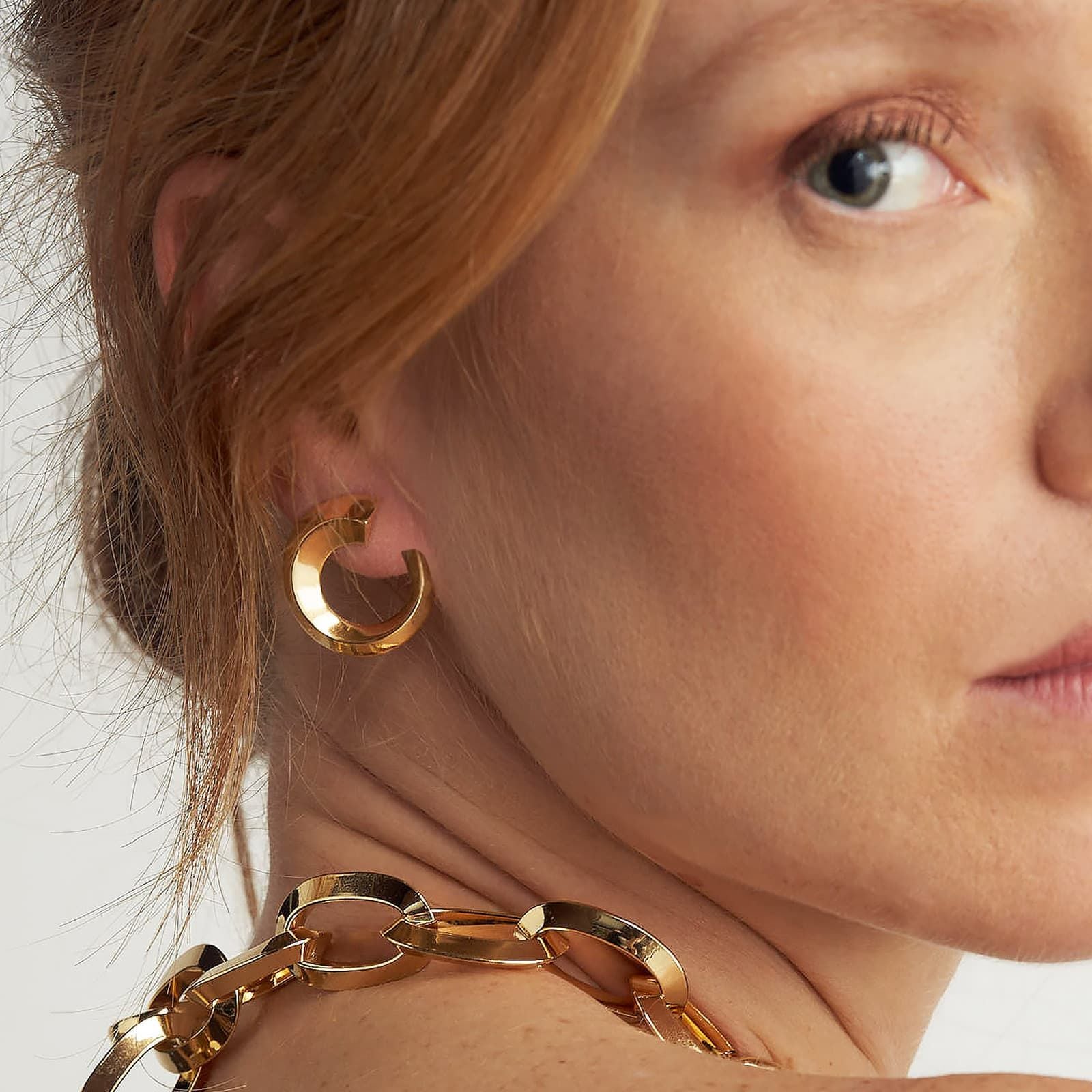Orecchini Donna Unoaerre Bronzo Dorato Lastra Cerchio Lucido 540189