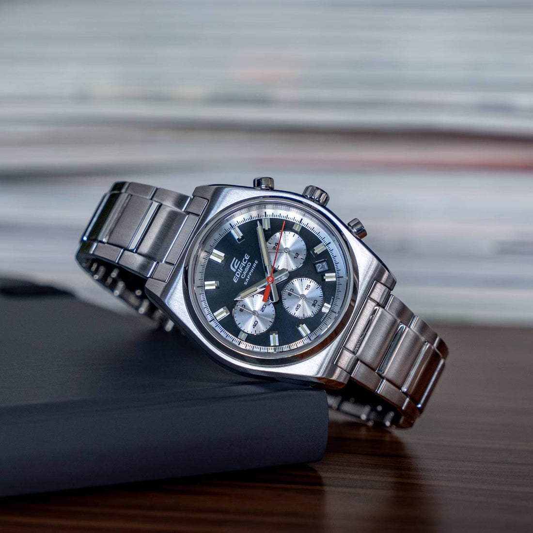 Orologio Uomo Casio Edifice Acciaio Cronografo Nero EFB-730D-1AVUEF