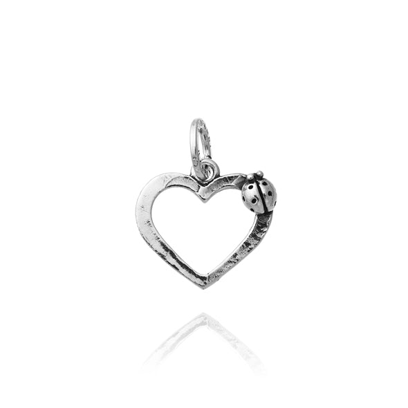 Charm Donna Giovanni Raspini Argento 925 Cuore Coccinella Fatto A Mano 11091