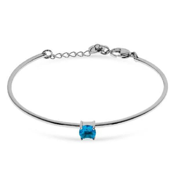 Bracciale Donna Liu Jo Acciaio  Rigido Punto Luce Zircone Blu LJ2540