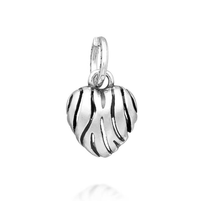 Charm Donna Giovanni Raspini Argento 925 Cuore Zebra Realizzato A Mano 11614