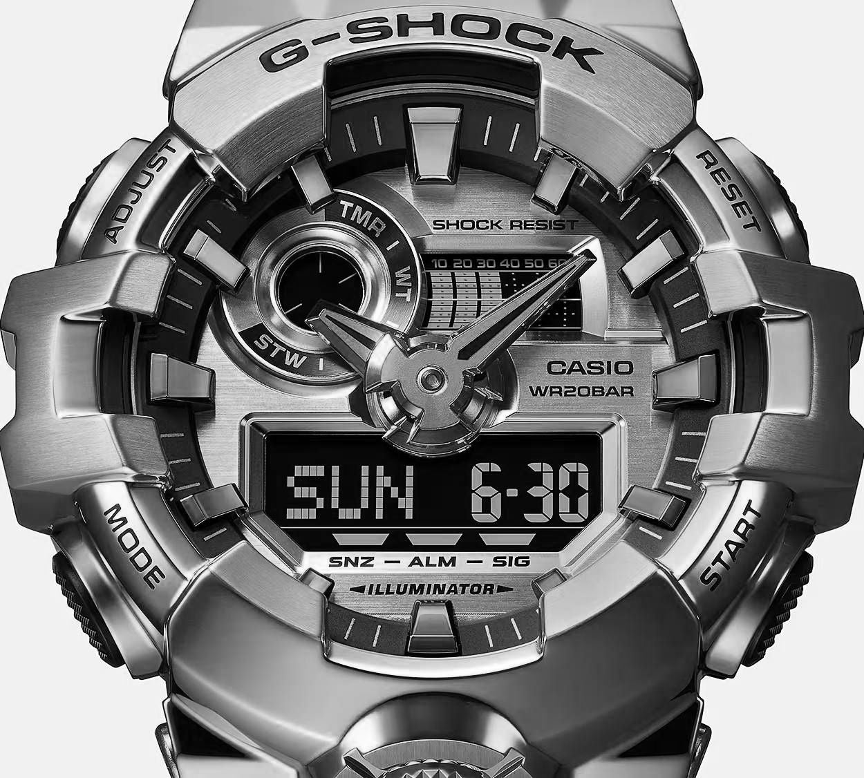 Orologio Uomo Casio G-SHOCK Acciaio Lucido Nero GM-700-1AER