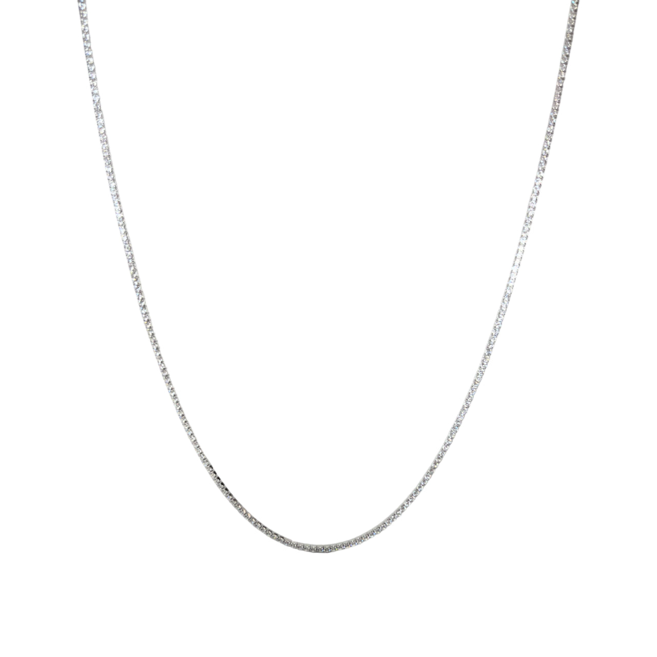 Collana Donna Re Mida Tennis Argento Lucido Zirconi Bianchi Tennis-7