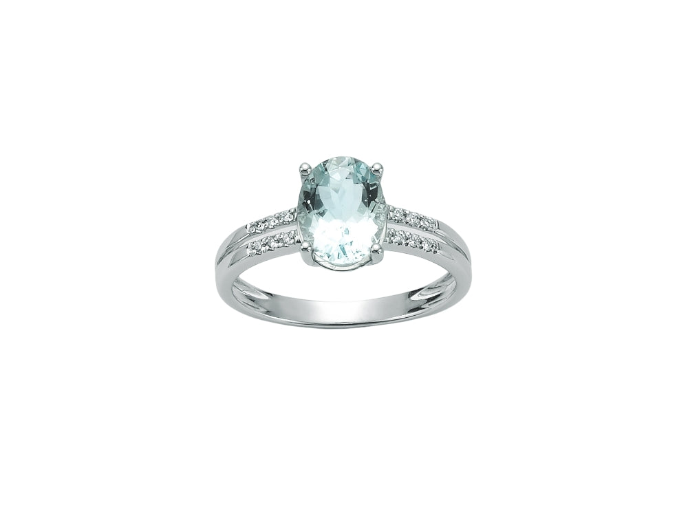Anello Donna Miluna oro bianco 750  e topazio azzurro ovale LID3371