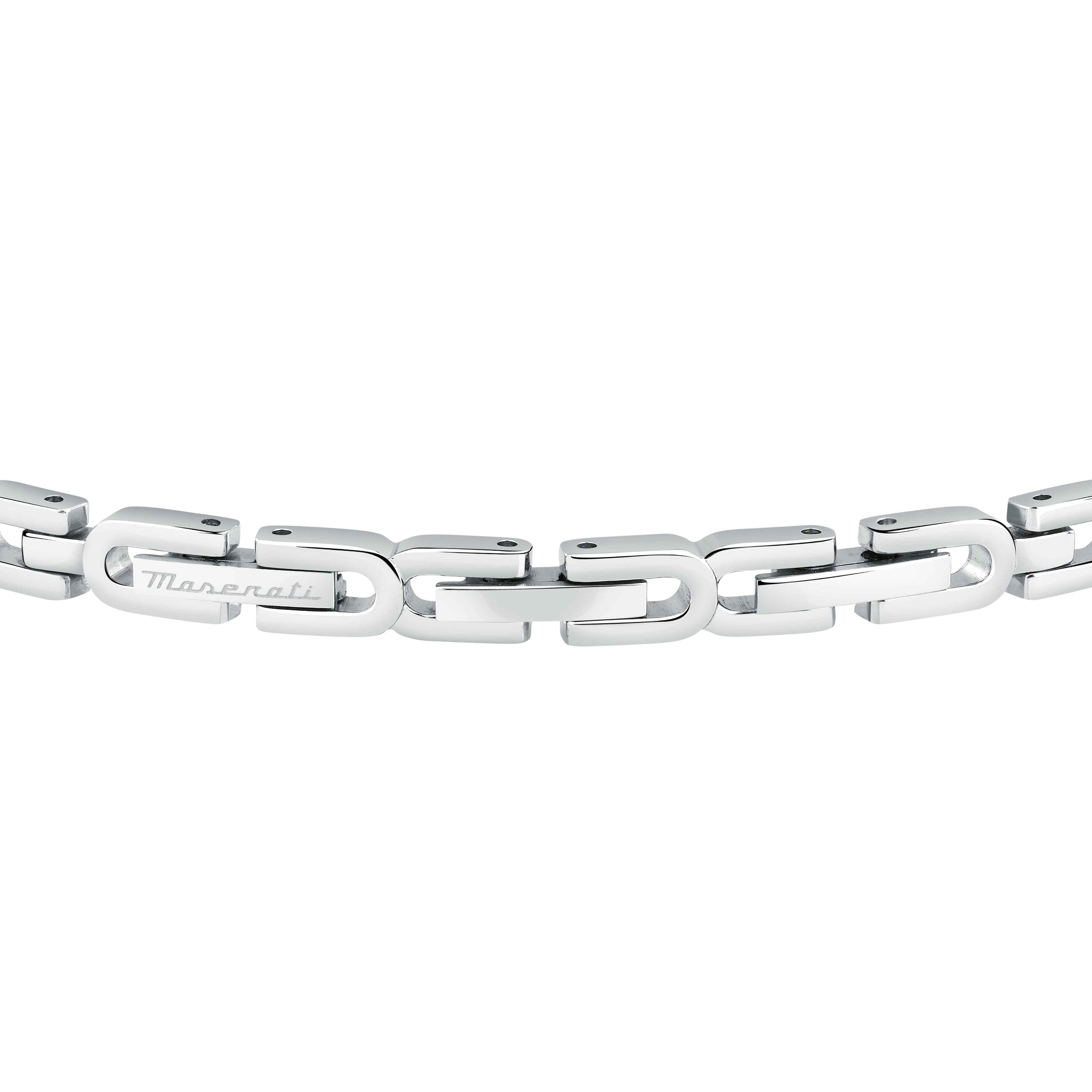 Bracciale Uomo Maserati Acciaio Semirigido Zirconi Neri Logo Base Oro JM423AVD25