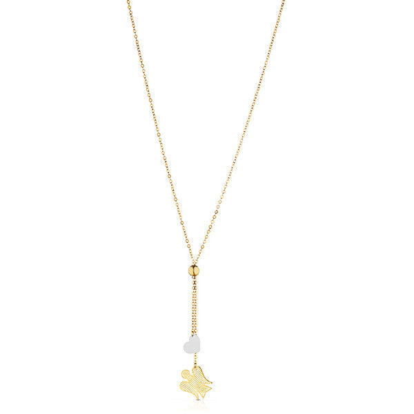 Collana Donna Oro 9 ck con Angelo oro giallo e cuore pendente NKT221