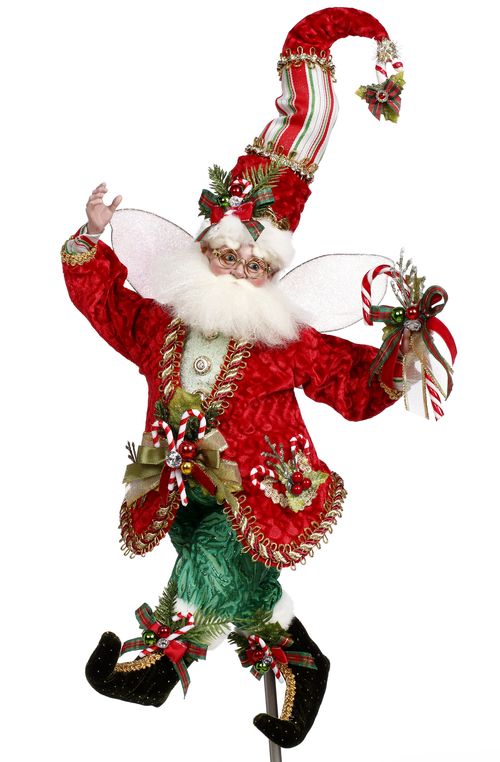 Elfo Holly Fairy Natalizio Goodwill Artigianale Pupazzo Scultura Altezza 42 cm MR 51-37788