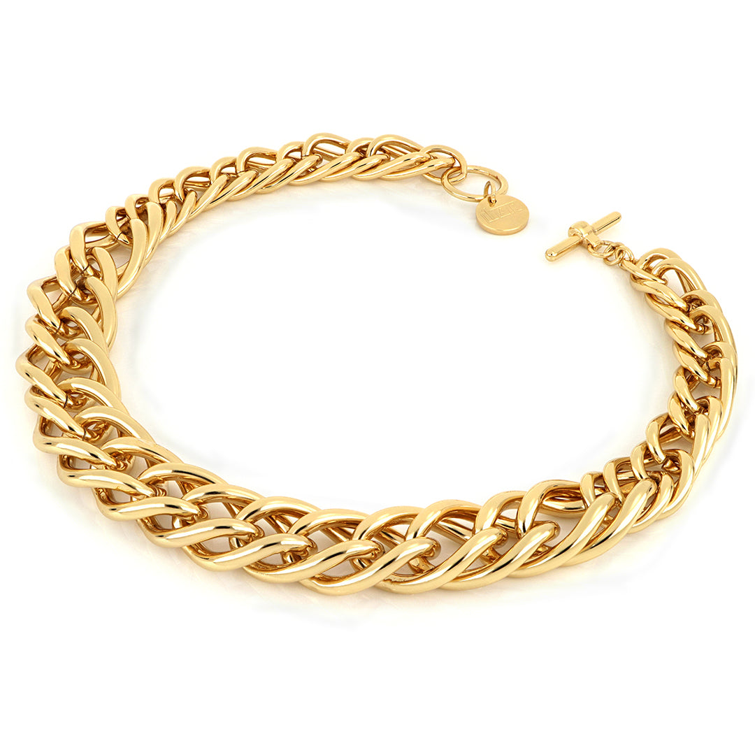 Collana Donna Unoaerre Bronzo Lucido Dorato Catena Spiga Girocollo 504634