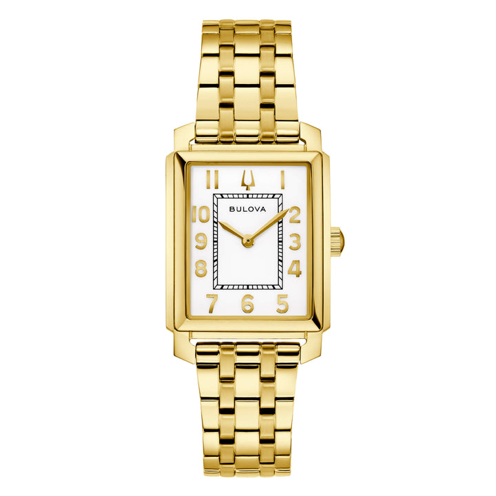 Orologio Donna Bulova Quarzo Sutton Tank Acciaio Dorato 97L186