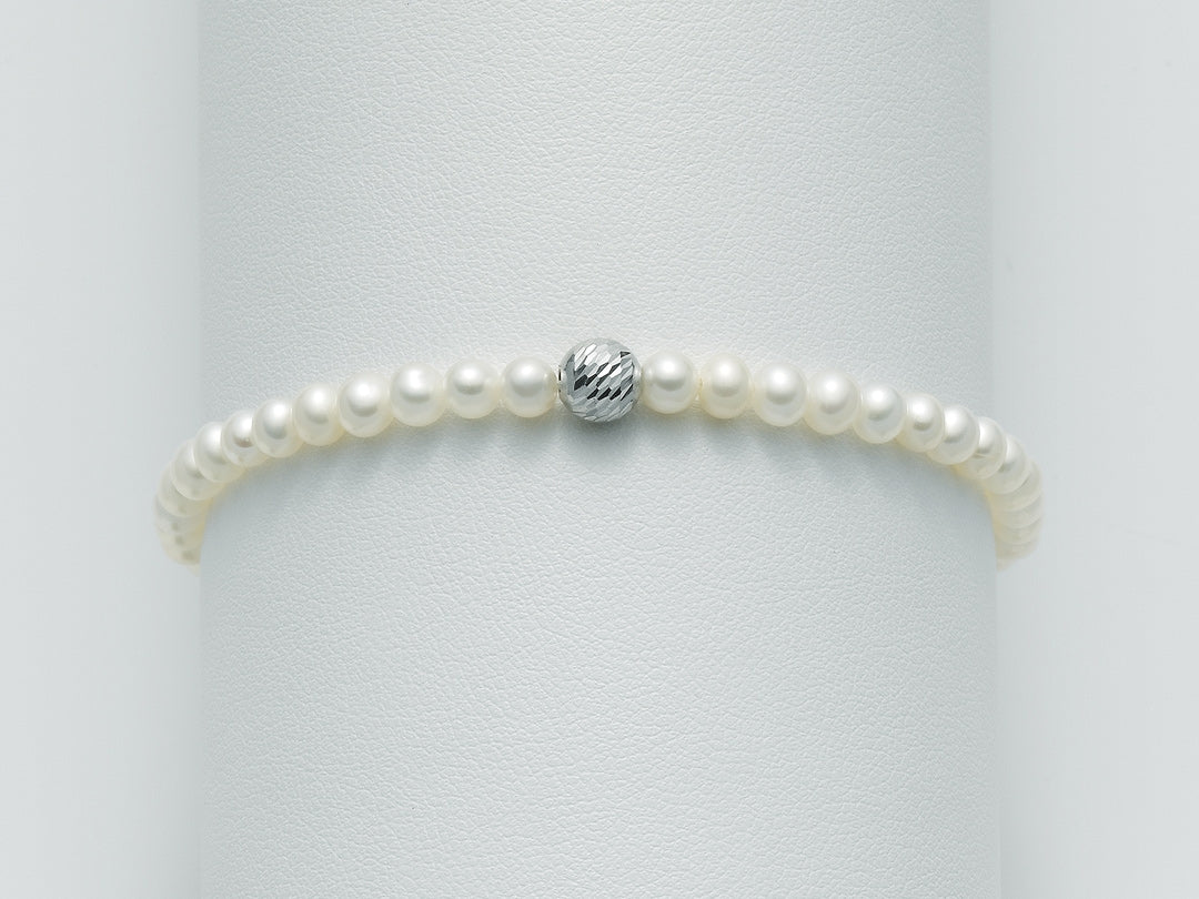 Bracciale Donna Miluna Perle Con Un Inserto Centrale In Oro Bianco 375 PBR1563X