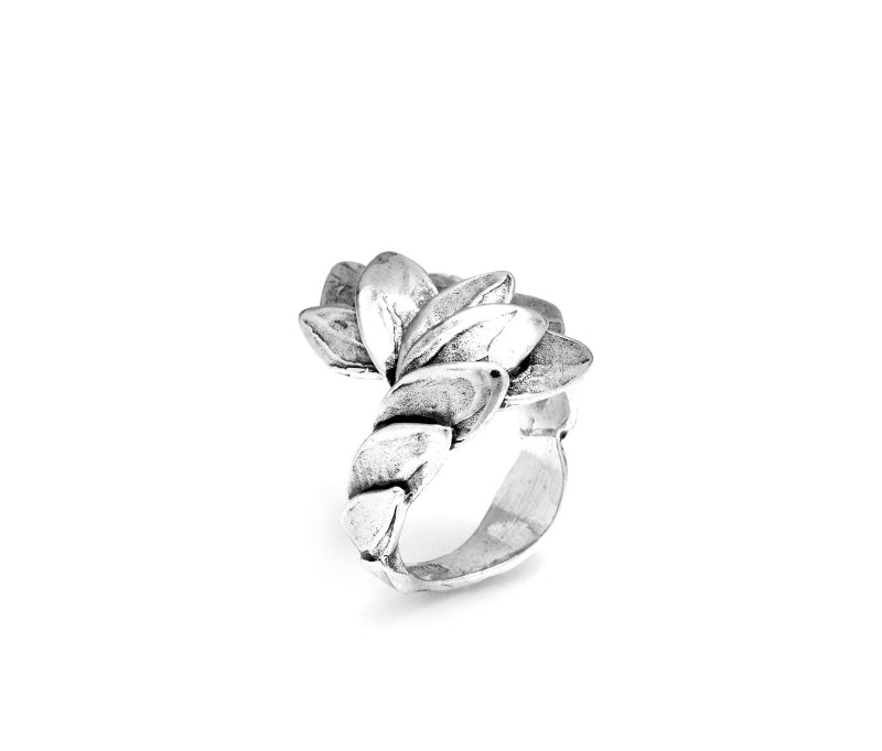 Anello Donna Giovanni Raspini Argento 925 Skin Petali Fiore Lastra Grande 11126/14