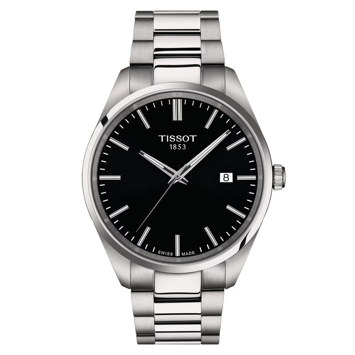 Orologio Uomo Tissot Acciaio PR 100 Nero Quarzo Solo Tempo Data T1504101105100