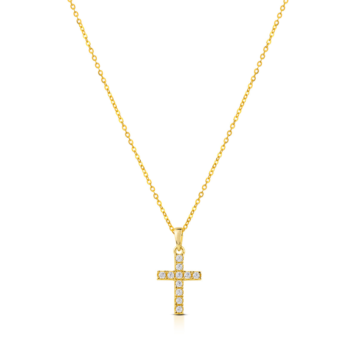Collana Donna Kulto Argento 925 Dorato Croce Zirconi Bianchi K925-171-2450