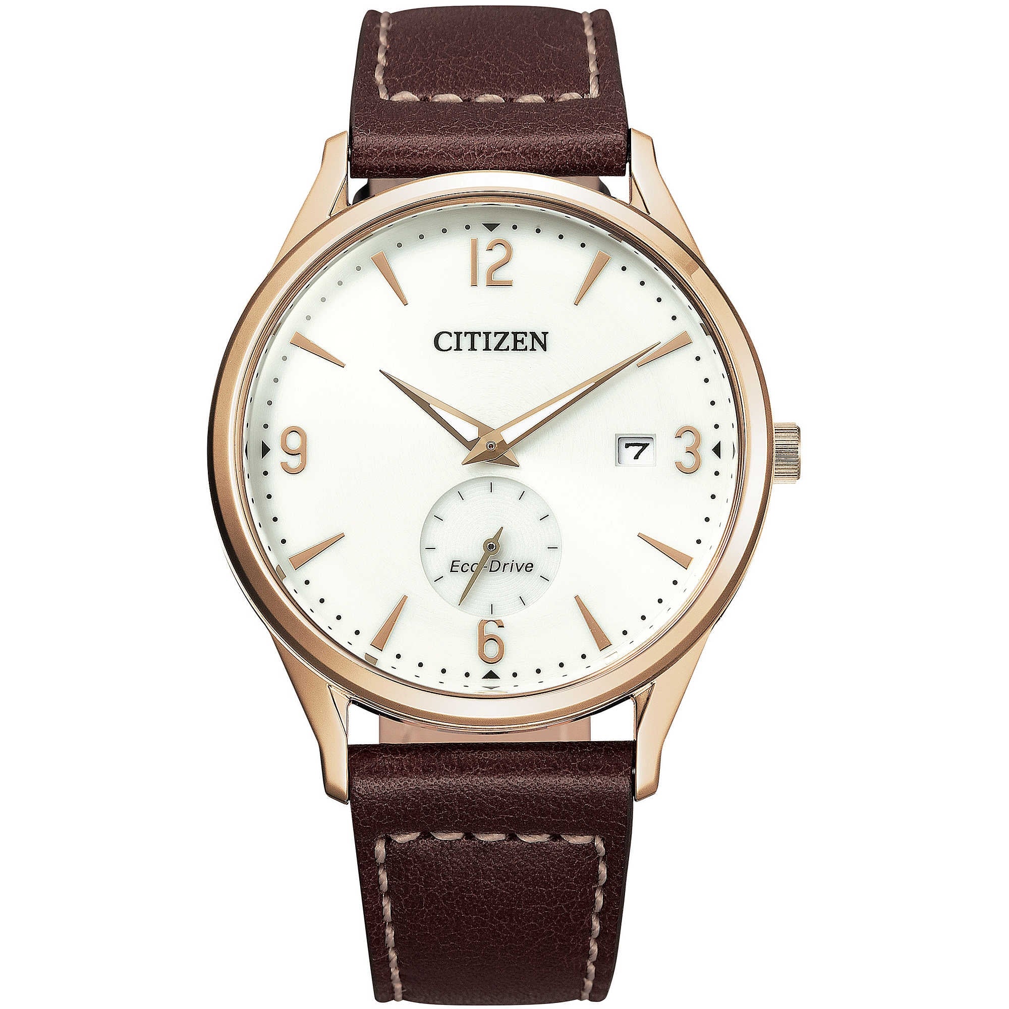 Orologio Uomo Citizen Acciaio Solo Tempo Data Eco Drive Fondo Bianco BV1116-12A