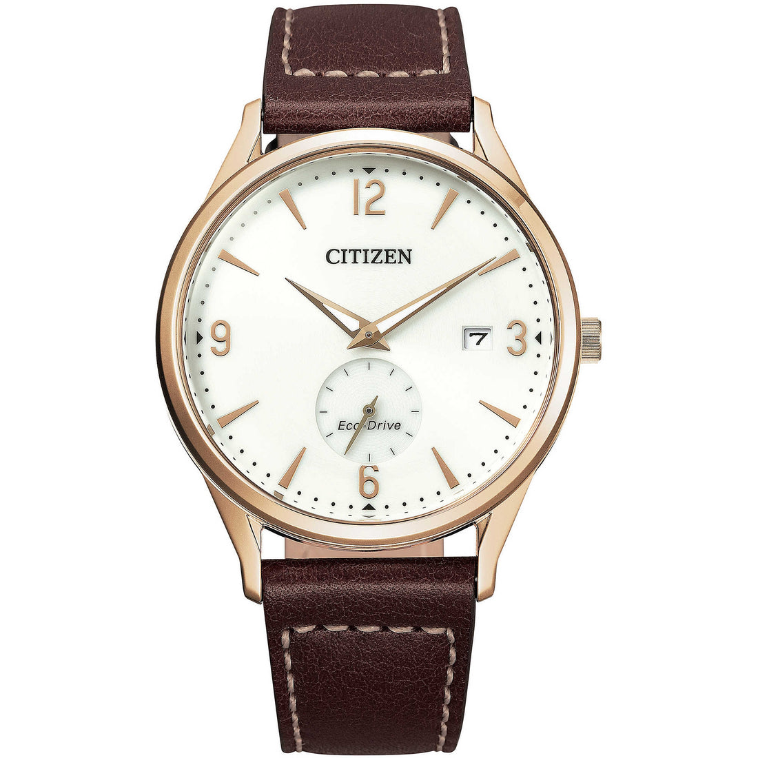 Orologio Uomo Citizen Acciaio Solo Tempo Data Eco Drive Fondo Bianco BV1116-12A