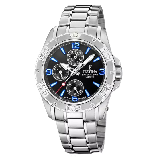 Orologio Uomo Festina Acciaio Quarzo Multifunzione Data Nero 10 ATM F20666/1