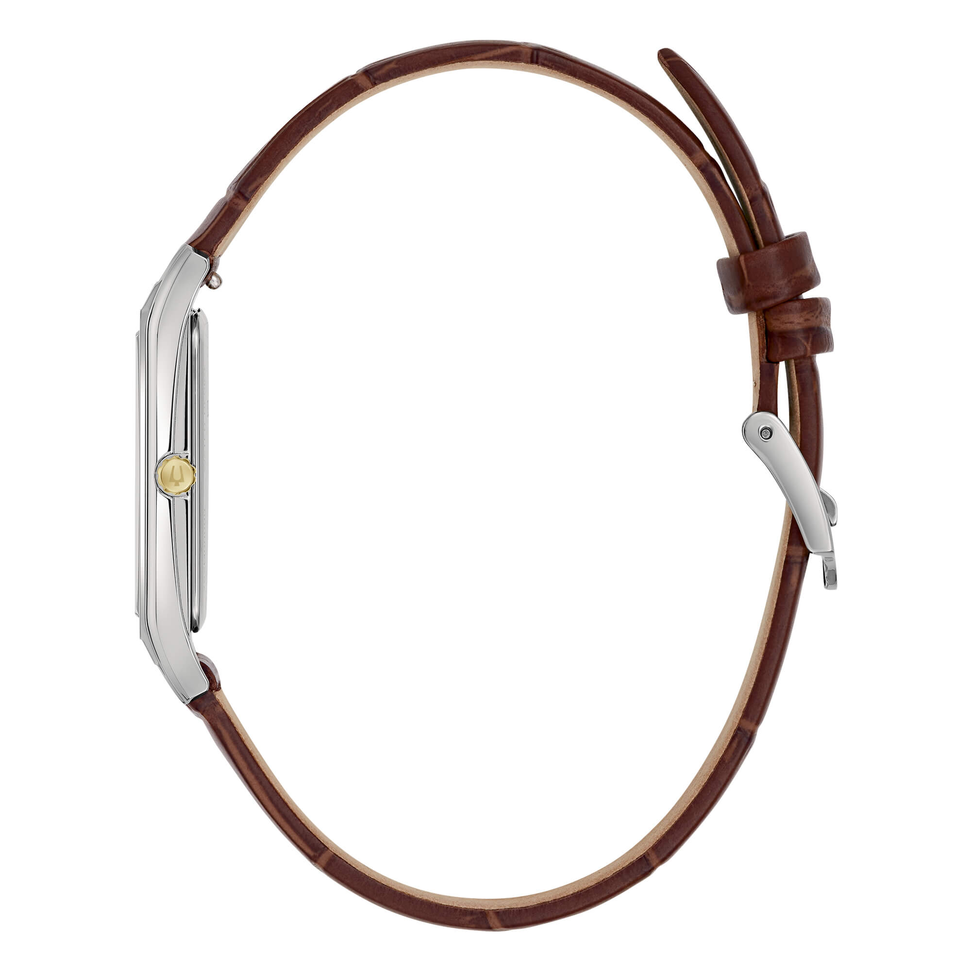 Orologio Uomo Bulova Classic Rectangle Pelle Marrone Quarzo 98B430