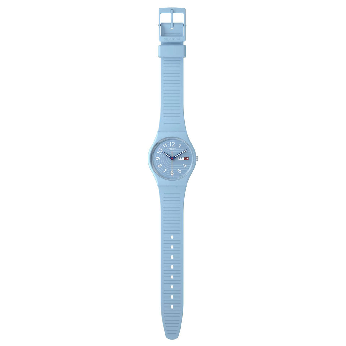 Orologio Unisex Swatch Trendy Lines In The Sky Quarzo Doppia Data Azzurro SO28S704