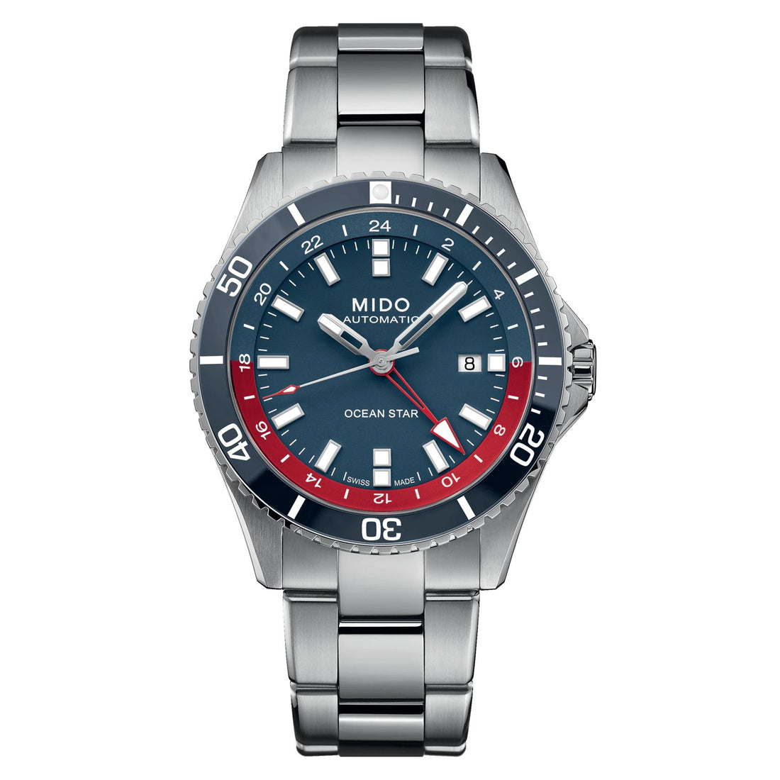 Orologio Uomo Mido Automatico GMT Blu Rosso Doppio Cinturino M0266291104100