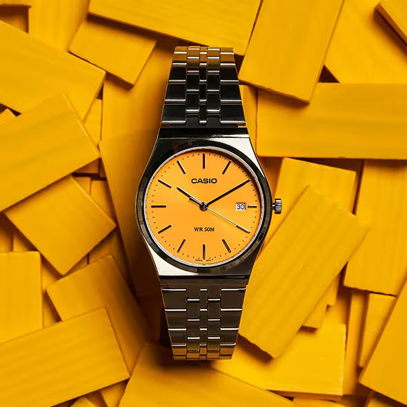 Orologio Unisex Acciaio Casio Quarzo Giallo Senape MTP-B145D-9AVEF