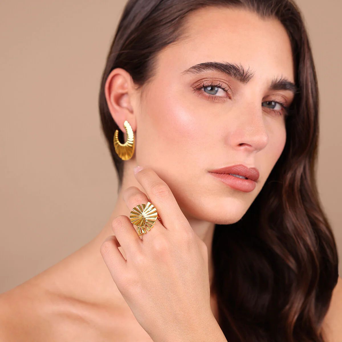 Anello Donna Etrusca Bronzo Dorato Cocktail Cleopatra WSET00904.YG-16