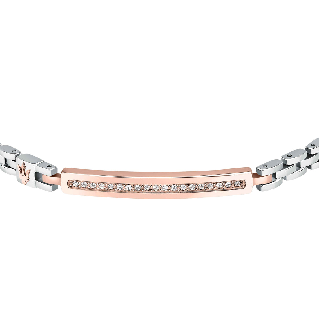 Bracciale Uomo Maserati Acciaio Rosè Lucido Zirconi Bianchi Tridente JM424AVD59