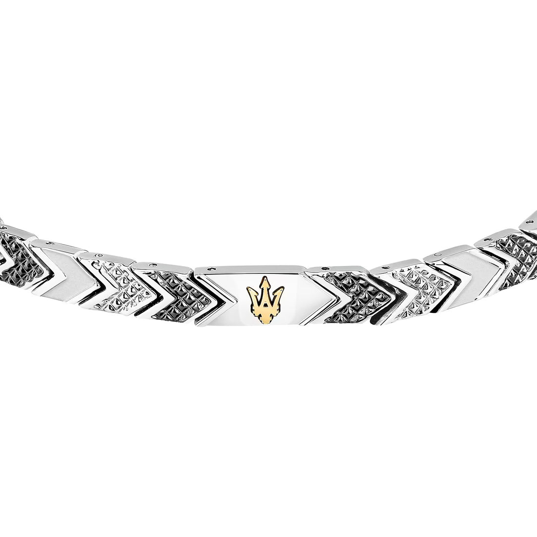 Bracciale Uomo Maserati Acciaio con Targhetta Centrale  e logo PVD Dorato JM225AVD89