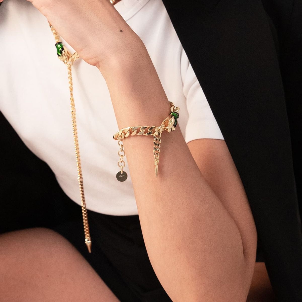Bracciale Donna Unoaerre Bronzo Dorato Groumette Serpente 531995