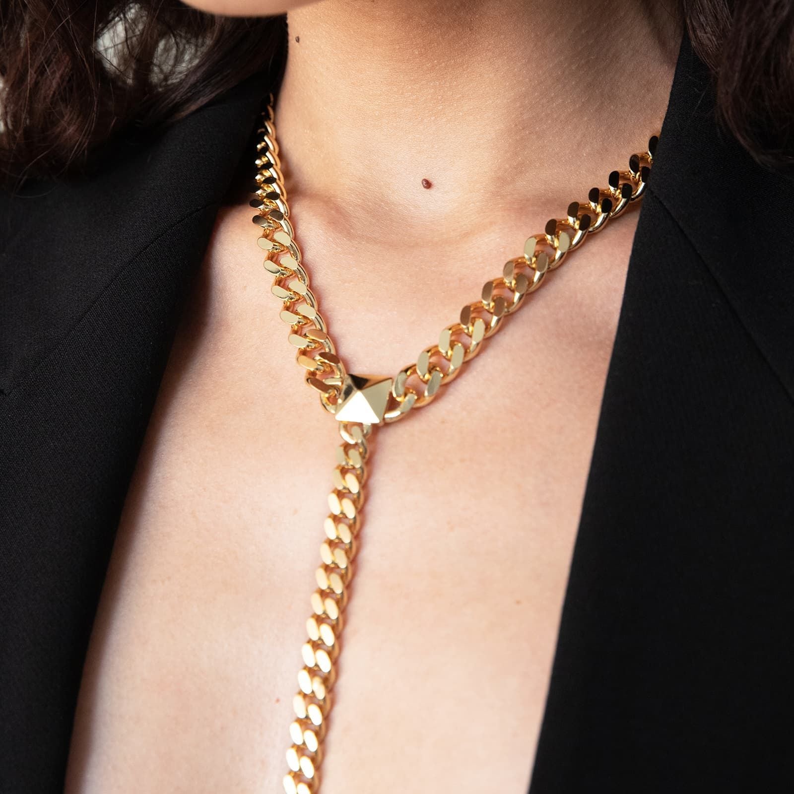 Collana Donna Unoaerre Bronzo Dorato Lunga Piramidi 532000