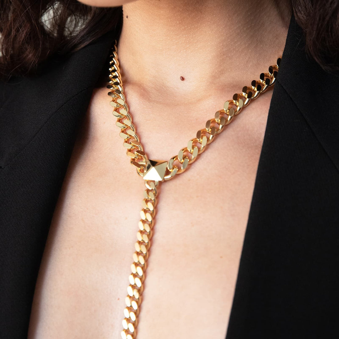 Collana Donna Unoaerre Bronzo Dorato Lunga Piramidi 532000