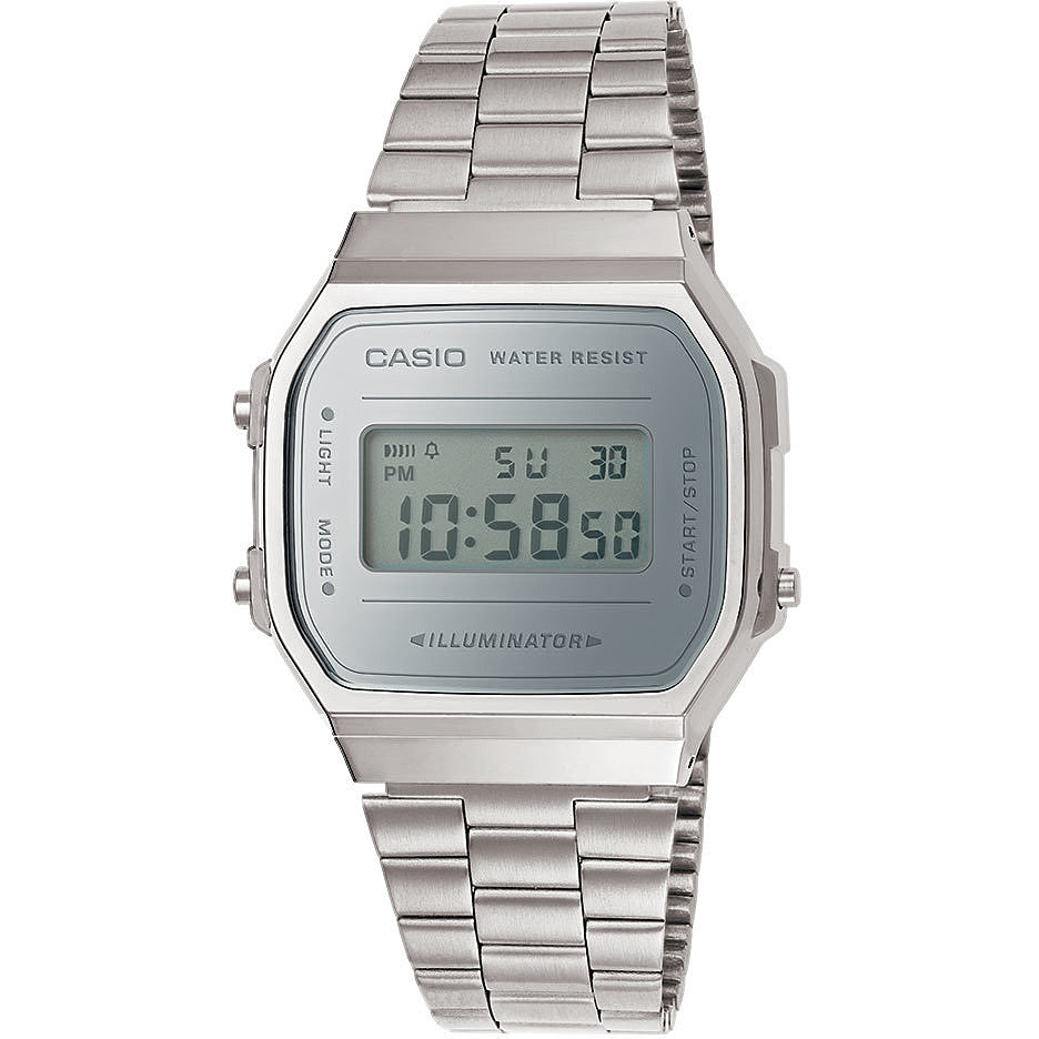 Orologio Unisex Acciaio Casio Quarzo Argento Digitale Vintage A168WEM-7EF