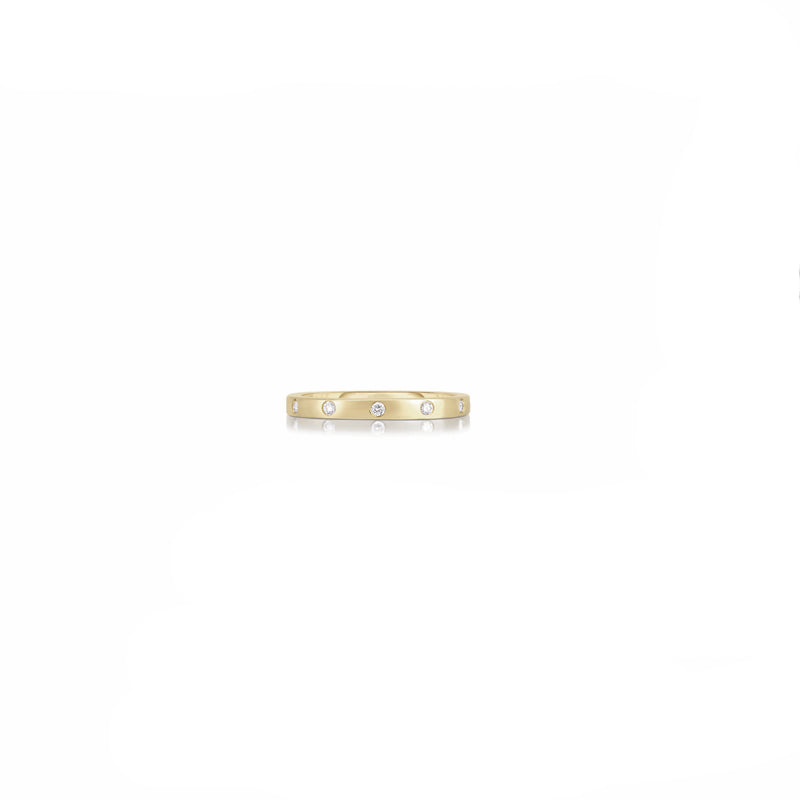 Anello Donna Liu Jo Fedina Acciaio Dorato  Fascia Zirconi Bianchi LJ2463M14