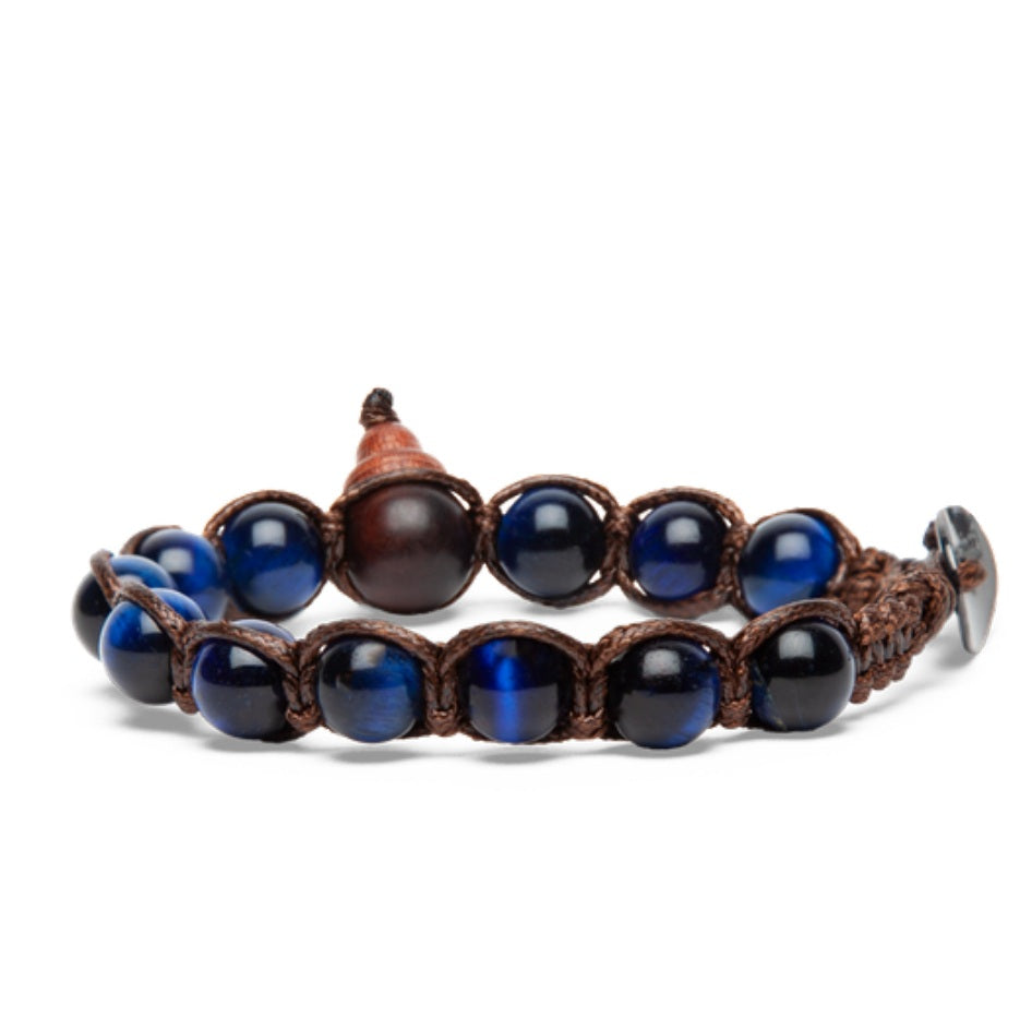 Bracciale Uomo Tamashii Marrone Biglia Occhio Di Tigre blue BHS900-332